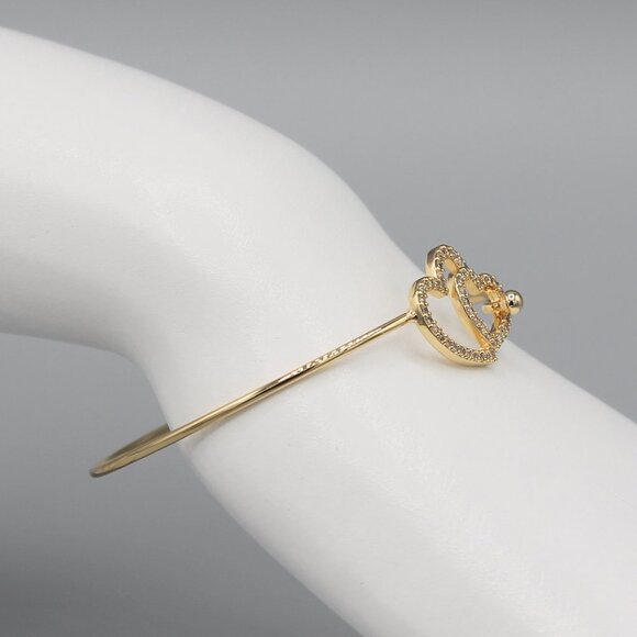 Jewelry bracelet heart love romantic sparkly sparkle yellow gold tone elegant - Picture 7 of 7